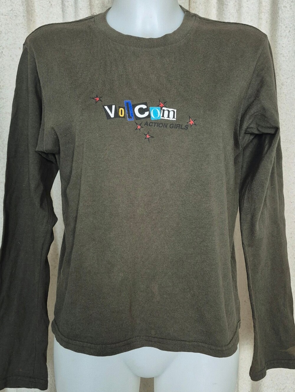 Vintage Volcom Olive Green Long Sleeve Tee - Action Girls